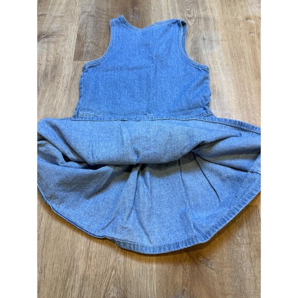 Oshkosh Bgosh Girls Denim Button-Front Sleeveless‎ Dress Size 6 100% Cotton Made - Picture 9 of 9